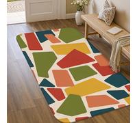 Tappeto geometrico, moderno contemporaneo rettangolare blocchi di colore nessuno multicolore zerbino rettangolare stampa accenti tappeto bagno porta ingresso comodino decorazione 7,6 x 1,5 m