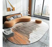 Tappeto geometrico ombré 110 x 150 cm classico stile nordico grigio arancione design per soggiorno e camera da letto morbido tappeto semplice per arredamento casa