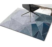Tappeto geometrico Studio Scrivania for computer for ufficio Sedia for sport elettronici Tappetino antiscivolo Tappetini rettangolari for camera da letto Decora per Parquet(Blue,80x120cm)