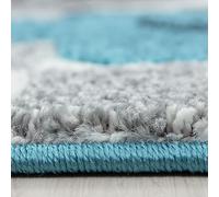 Tappeto Gioco Auto Design Auto da Corsa Rotondo Blu 160x160 cm Testato Sostanze Nocive Facile Manutenzione Lavabile Resistente Durevole Cameretta Sala Giochi Riscaldamento Pavimento