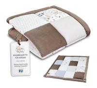 Tappeto gioco bambini per gattonamento 120x120 cm - Patchwork tappetino neonato cameretta bambina e bambino tappeti stanza per gattonare bimbi Oeko-Tex Gufi