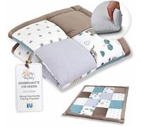 Tappeto gioco bambini per gattonamento 120x120 cm - Patchwork tappetino neonato cameretta bambina e bambino tappeti stanza per gattonare bimbi Oeko-Tex Africa