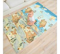 Tappeto Gioco Bambini Pieghevole 120x180x1cm Palestrina Neonato Montessori Reversibile Non Tossico E Impermeabile In Schiuma Per Bimbi. Palestra Neonati - Tappeto Tummy Time Neonati - Regalo Bambino