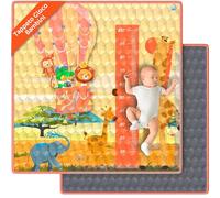Tappeto Gioco Bambini Pieghevole 127x127x 2.5cm Playmat Morbido Tummy Time Antiscivolo e Lavabile - Tappetone Neonato Gattonamento - Tappeti Montessori Attività Cameretta Pavimento Gattonare | VALBABY