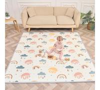 Tappeto Gioco Bambini Pieghevole 180x200x1.5cm Palestrina Neonato Montessori Reversibile Non Tossico E Impermeabile In Schiuma Per Bimbi. Palestra Neonati - Tappeto Tummy Time Neonati - Regalo Bambino