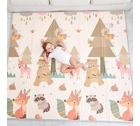 Tappeto Gioco Bambini Pieghevole 180x200x1.5cm Palestrina Neonato Montessori Reversibile Non Tossico E Impermeabile In Schiuma Per Bimbi. Palestra Neonati - Tappeto Tummy Time Neonati - Regalo Bambino