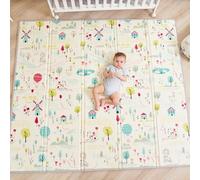 Tappeto Gioco Bambini Pieghevole 180x200x1.5cm Palestrina Neonato Montessori Reversibile Non Tossico E Impermeabile In Schiuma Per Bimbi. Palestra Neonati - Tappeto Tummy Time Neonati - Regalo Bambino