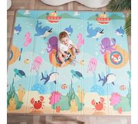 Tappeto Gioco Bambini Pieghevole 180x200x1.5cm Palestrina Neonato Montessori Reversibile Non Tossico E Impermeabile In Schiuma Per Bimbi. Palestra Neonati - Tappeto Tummy Time Neonati - Regalo Bambino