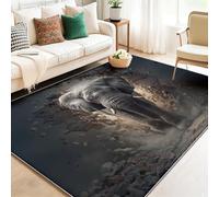 Tappeto Gioco Bambini Sala Giochi Cameretta Stanza Bambini Animale Astratto: Elefante Stampato Morbido Antiscivolo Lavabile in Lavatrice Muro Di Mattoni Grigi, 80 x 150 cm