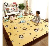 Tappeto Gioco Bambini, Tappetino Morbido per Imparare a Gattonare, 2,5 cm Spessore Tappeto Neonato Gattonamento Ripiegabile Gioco e Divertimento Bambini con Leone Animali, 180x200 cm
