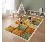 Tappeto Gioco Bambini, Tappeto per Neonati in Memory Foam Spessa 3 cm Tappeto Gioco Base Antiscivolo, Facile Da Pulire, per Attività e Gattonamento Tappeto per Cameretta e Stanza Giochi 100 x 100 cm