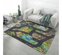 Tappeto Gioco per Bambini - Strade Urbane Parco Divertimenti Parco dei Dinosauri & Aeroporto - Morbido e Antiscivolo, per Decorazione Camera da Letto Bambini, Stanza di Gioco, 120x180 cm, Color 4
