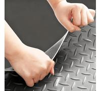 Tappeto Gomma Antiscivolo Copri Pavimento Spessore 1.6mm Robusto su Misura, per banco da lavoro, cucina(Color:Gray,Size:200x450cm,Thickness:1.6mm)