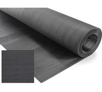 Tappeto Gomma Antiscivolo MILLERIGHE Copri Pavimento H120 Cm ALTO Spessore 3mm Nero Robusto su Misura (50X120_MILLERIGHE_GOMMA)