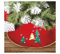 TAPPETO GONNA COPERTURA BASE ALBERO DI NATALE 100CM ROSSO DECORAZIONI NATALIZIE