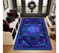 Tappeto gotico con teschio e rosa, arte celestiale, per Halloween, 90 x 150 | Accenti floreali, motivi celesti, decorazioni per la casa gotiche, atmosfera mistica, stile gotico accademico