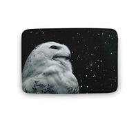 Tappeto grande con gufo e stelle innevate, in velluto di corallo, con retro in gomma, antiscivolo, per vasche da bagno, elegante, lavabile, per sala giochi, 40 x 60 cm
