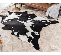 Tappeto grande con stampa di mucca, colore bianco e nero, in finta pelle di vacchetta, tappeto per la casa, 158 x 220 cm/1,6 x 2,2 m