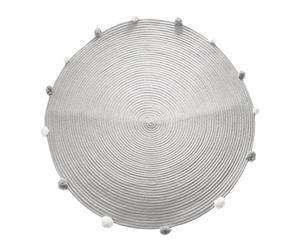 TAPPETO GRANDI POMPONS GRIGIO