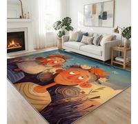 Tappeto Grigio blu Antiscivolo Lavabile, Tappeti Decorativi per Soggiorno Camera da Letto e Aree Interne 140 x 200 cm - con Motivo Stampato Cartone Vintage Rurale Coppia