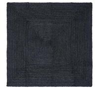 Tappeto grigio scuro, 120 x 120 cm, realizzato a mano, in iuta | iuta, fatto a mano, resistente, versatile, moderno, tradizionale, facile da pulire, pezzo unico