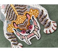 Tappeto grigio tigre tibetano tappeto moderno trapuntato arte popolare schele...