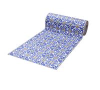 Tappeto Guida Passatoia Corsia Cucina Gomma Antiscivolo Fantasia Vietrese Blu
