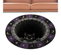 Tappeto Halloween Illusione Ottica Tappetino 60 cm con Occhi di Gatto Nero