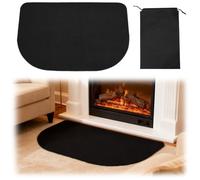 Tappeto ignifugo camino 60x40cm - Piastra protezione stufa a legna 1mm, tappeto anti fuoco per camino e barbecue - Tappetino ignifugo pieghevole per pavimento interno ed esterno con borsa