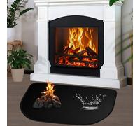 Tappeto Ignifugo per Camino, 80 x 50 cm Parascintille per Camino, Resistente al Fuoco Tappetino per Camino per Protezione del Pavimento da Scintille per Stufa a Legna, Barbecue, Patio