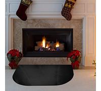 Tappeto Ignifugo per Camino(80x50 cm), Tappeto Ignifugo Semicircolare Multistrato, Tappetino Ignifugo Camino Semicircolare, Tappetino Protezione per Stufa Camino Griglia