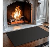 Tappeto Ignifugo per Camino, Parascintille per Camino, Resistente al Fuoco, Calore, Antiaderente, per Barbecue, Patio, Tappetino Protettivo per Pavimenti, Protezione per Stufe (Nero, 105 x 60 cm)