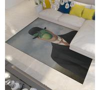 Tappeto Il Figlio dell'Uomo Lavabile 120x160cm Surrealista Pelo Corto | Moquette interna pieghevole in verde a frutta antiscivolo per soggiorno e camera da letto