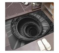 Tappeto Illusione Ottica Con Foro 3D Visual - Tappetino Interattivo for Cani E Gatti, Decorazione Antiscivolo Sicura for Il Corridoio Del Soggiorno(Schwarz,40x60cm/16x24in)