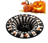 Tappeto Illusione Tappeto Illusione con Disegno Gatto e Stella da 60 cm | Tappeto Lavabile Spaventoso Per Casa Camera da Letto Soggiorno Portico Bagno Corridoio Autunno Festività Benvenuto