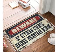 Tappeto impermeabile per esterni e patio, tinta unita, attenzione al segugio della Stiria dai capelli grossi, soffice per il bagno, antiscivolo, lavabile/cucina, estetico e spesso (65 x 90 cm)