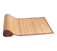 Tappeto in Bambù 80 x 110 cm con Bordo in Tessuto Marrone - Tappetino Naturale ed Ecologico per Soggiorno, Camera da Letto, Cucina o Ingresso - Morbido, Resistente e Facile da Pulire