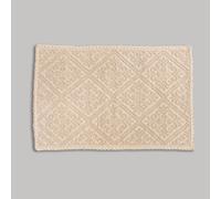 Tappeto in cotone con motivo classico e pizzo beige 60x90 cm