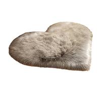 Tappeto in finta lana a forma di cuore per camera da letto, retro antiscivolo per una maggiore sicurezza (grigio)