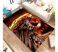 Tappeto in Flanella Animalier 3D Morbido Decorativo Casa, Tappeti Soggiorno Nero Grigio Rosa Tigre Leopardo Leone, Adatto Per Camera Da Letto Sala Giochi Corridoio Studio (Color 6,120x160 cm)