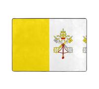 Tappeto in flanella con bandiera del Vaticano, 203,2 x 147,3 cm, per camera da letto, comodino, soggiorno, tavolino, studio, tappetino decorativo
