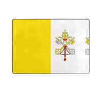 Tappeto in flanella con bandiera del Vaticano, 203,2 x 147,3 cm, tappeto in tessuto, antimacchia, decorazione per casa, camera da letto, ufficio