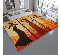 Tappeto in Flanella Decorazione artistica di figure - 80 x 150 cm Morbido Lavabile e Antiscivolo, Tappeto dominante di colore a Pelo Corto per Camera da Letto Soggiorno Cameretta Bambini e Ufficio