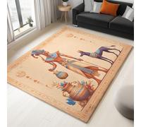 Tappeto in Flannel con Stampato Tradizionale Antico Egitto Misterioso, Tapeto Terra D'Ombra Chiara a Pelo Corto, Morbido Antiscivolo, Tappeti Camera da Letto, 60 x 120 cm, Tappeti lavabili da Salotto