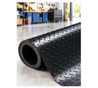 Tappeto in gomma a rilievo romboidale, per officina ed elettricità, nero | Spessori 4 e 5 mm, diverse larghezze e lunghezze, tagliabile secondo necessità(4mm,160cm x 100cm)