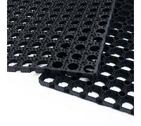 Tappeto in Gomma Antiscivolo a Griglia - Zerbino per Ingresso Esterno, Antisporco, Ultra Assorbente - Octo Roll Pro - Spessore 22mm - Varie Misure - 100x150 - nero