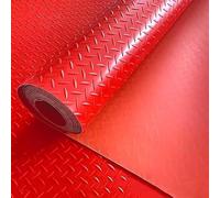Tappeto in Gomma Pavimento in Gomma Antiscivolo Impermeabile Rotoli Pavimento Cucina/Garage, Stuoie del Pavimento della Porta All'aperto della Piastra di Diam(Size:1.2 x 3.8m/3.9 x 12.5ft,Color:Rosso)