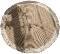 Tappeto in Iuta in Stile Giapponese, Tappeto in Tessuto retrò con Design A Frange, Tappeto per Divano O Arazzi, Cuscini per Divani E Tappetini da Preghiera, 45cm