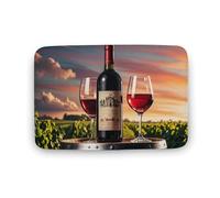 Tappeto in legno con botte di vino su bottiglia di vino, grande, in velluto di corallo, con retro in gomma, antiscivolo, tappetino da bagno elegante, lavabile, per sala giochi, 50 x 80 cm