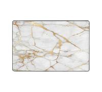 Tappeto in marmo bianco con glitter oro per soggiorno, camera da letto, antiscivolo, 120 x 182 cm, lavabile, grande, morbido, per cucina, sala da pranzo, ufficio, decorazione